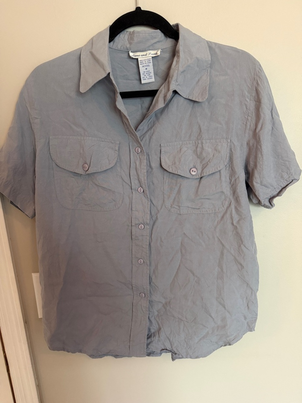 Anna & Frank Short-Sleeve Silk Button-Down